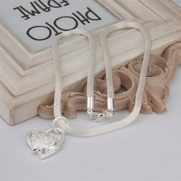 ❤️ NEW 💎 Luxury Heart 925 Sterling Silver Necklace - Picture 10 of 10